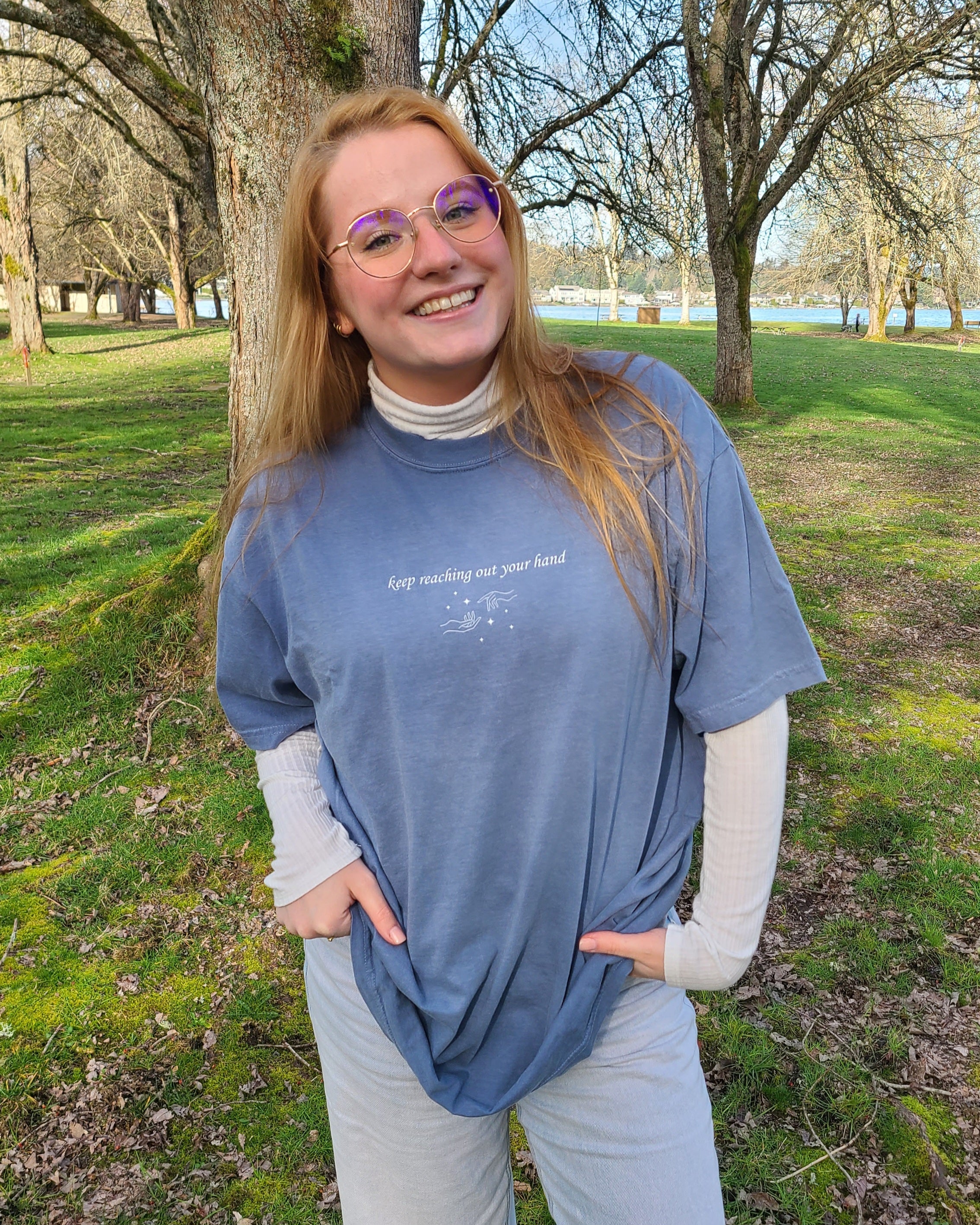 keep reaching out your hand tee