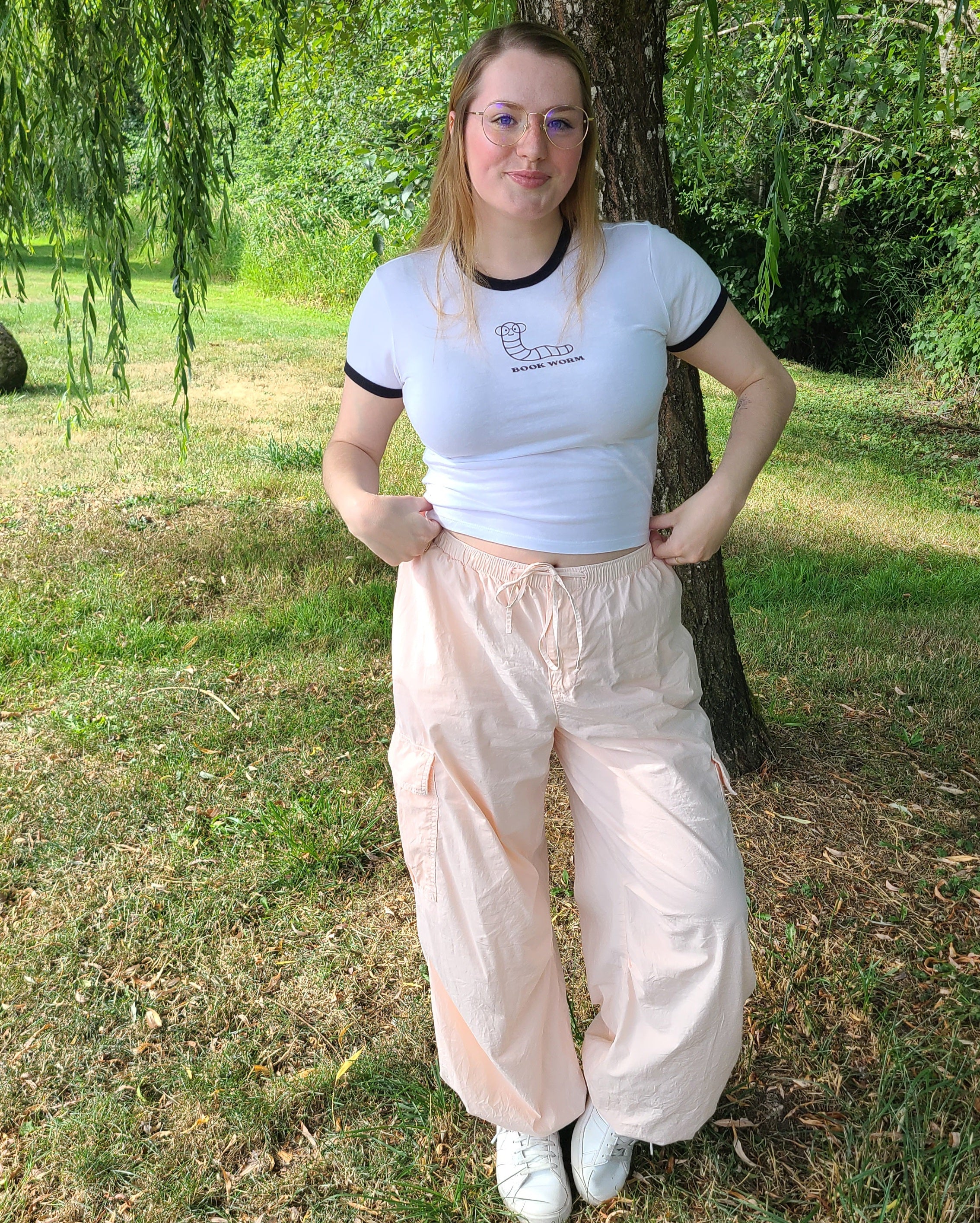 book worm ringer tee
