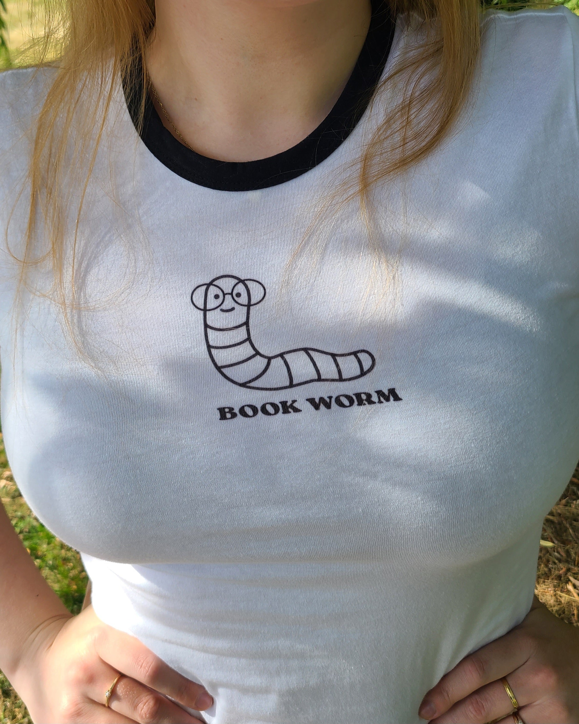 book worm ringer tee