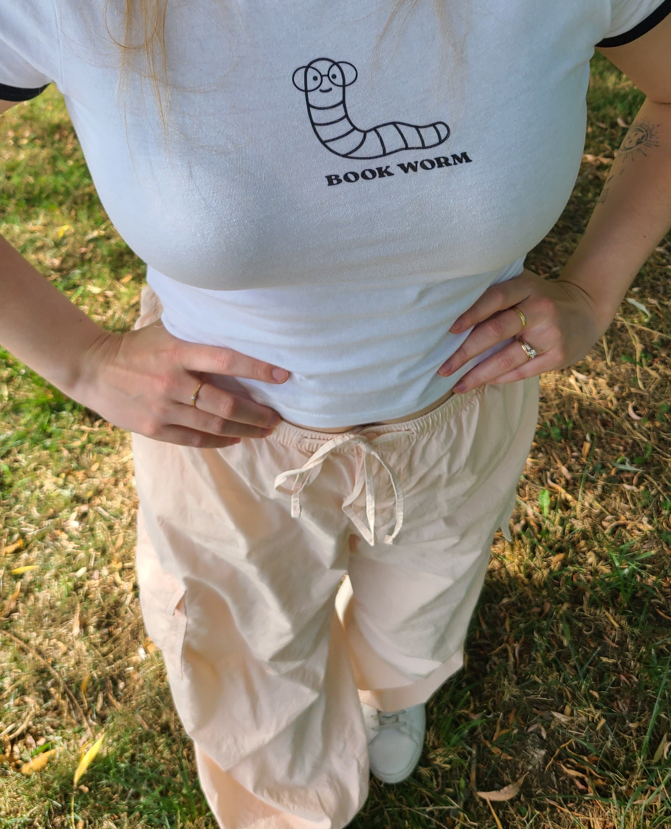 book worm ringer tee