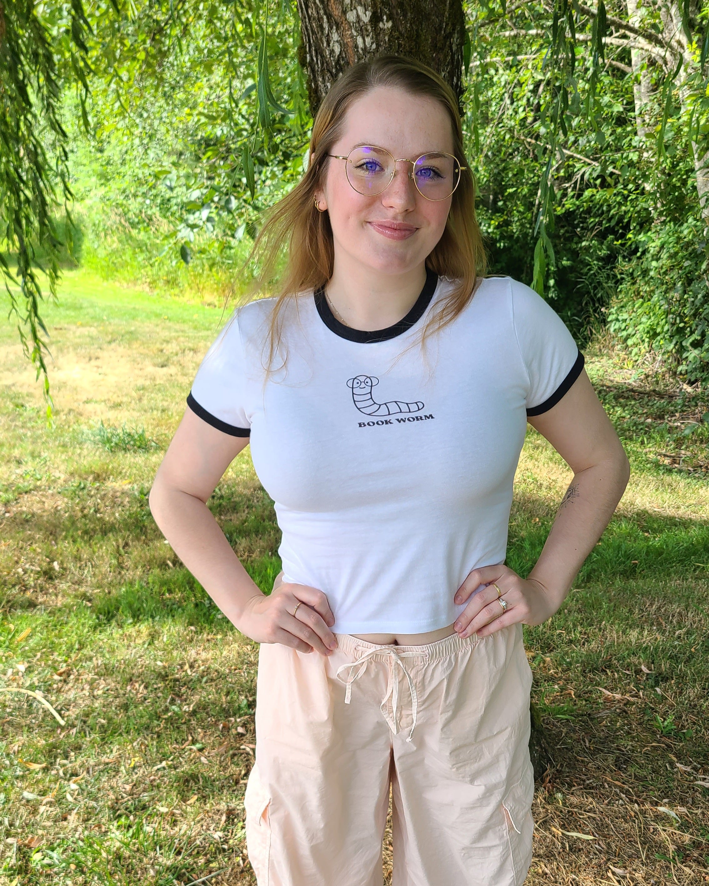 book worm ringer tee