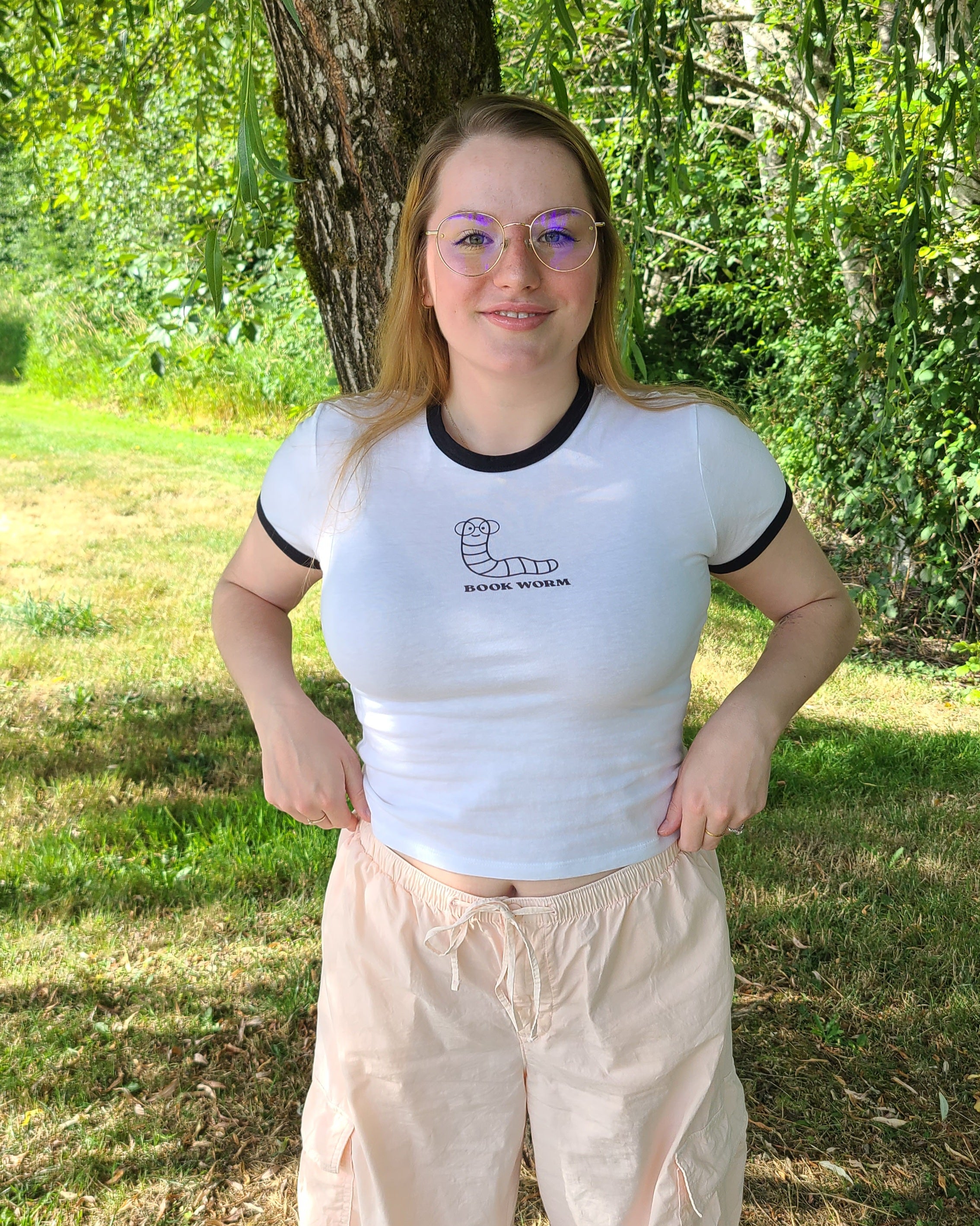 book worm ringer tee