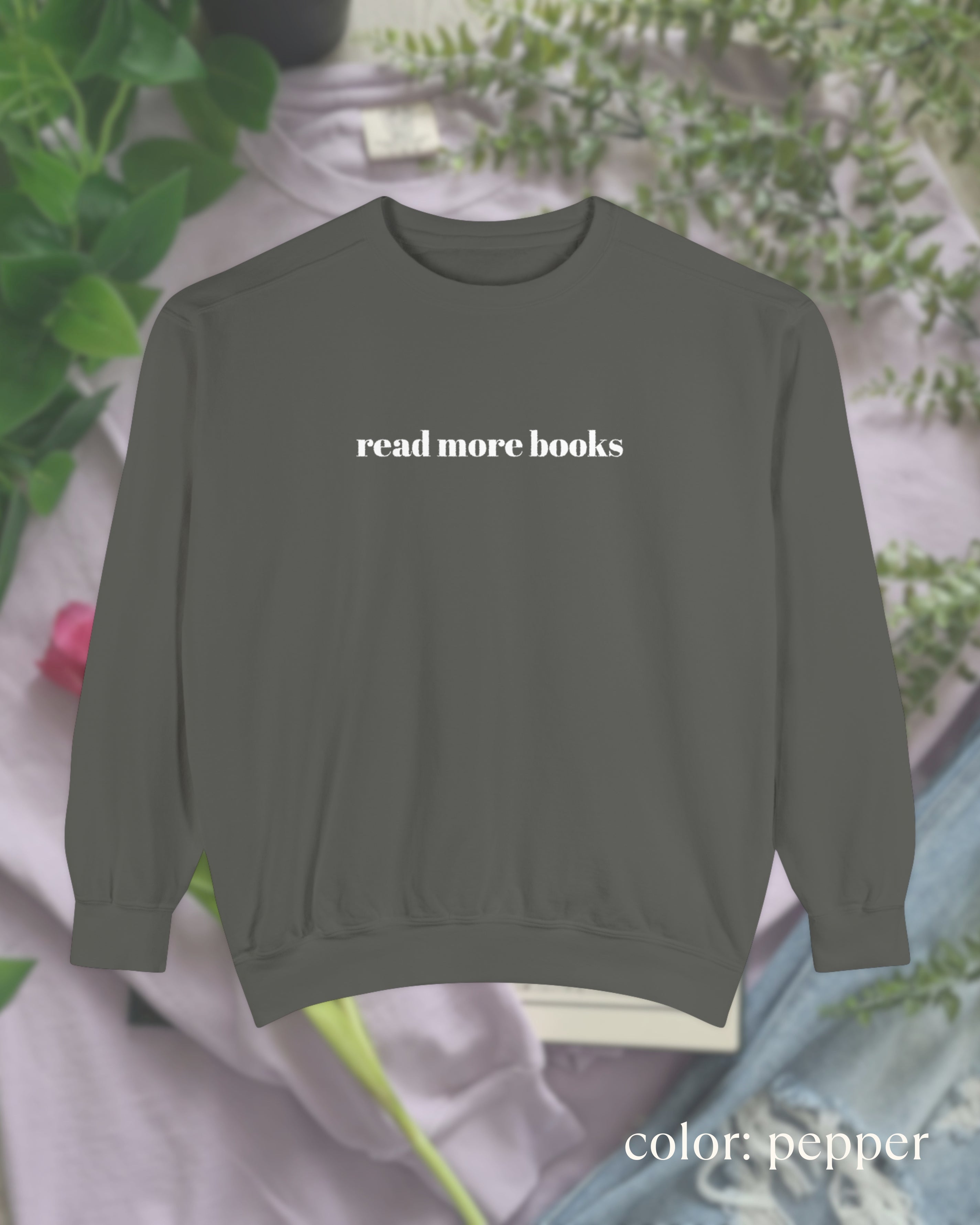 read more books crewneck