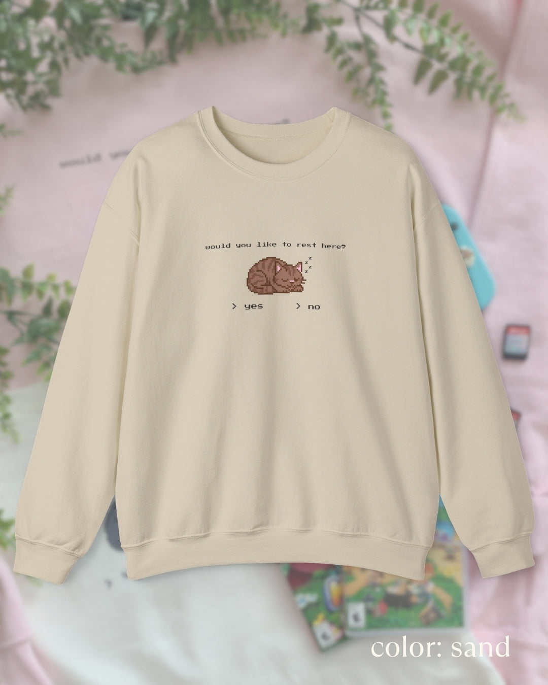 pixel kitty crewneck